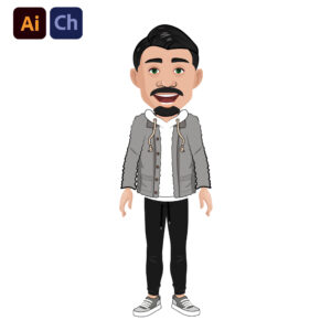 Andrew is a dynamic puppet designed for Adobe Character Animator, perfect for creating relatable and stylish animations suited for a variety of informal and creative contexts. His casual yet fashionable appearance makes him ideal for engaging content, such as social media videos, educational materials, and relaxed presentations.