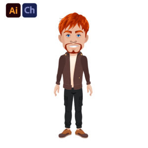 Jeffrey is a laid-back and edgy puppet designed by Puppetlancer for Adobe Character Animator, perfect for creating animations that capture a casual, modern vibe with a hint of rebelliousness. With his messy reddish hair, a jacket over a t-shirt, and a relaxed demeanor, Jeffrey is the ideal character for vlogging, storytelling, and content that reflects contemporary, youthful energy.