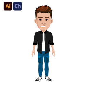 Robert is a stylish and versatile puppet designed for Adobe Character Animator, perfect for creating engaging animations with a contemporary and casual flair. His modern, fashionable appearance makes him suitable for a wide range of projects, from lifestyle and entertainment content to educational and promotional videos.