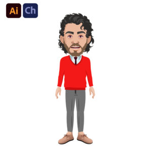 Sean is a trendy and stylish puppet designed by Puppetlancer for Adobe Character Animator, perfect for animations that need a young, fashionable character with a modern edge. Sean is characterized by his stylish hair, well-groomed beard, and a trendy sweater worn over a shirt and tie, making him ideal for content related to fashion, lifestyle, or professional storytelling that involves a youthful and stylish persona.