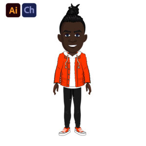 Steven is a stylish and modern puppet created by Puppetlancer for Adobe Character Animator, designed to bring a youthful and vibrant energy to your animations. Steven is a black-skinned young man with a trendy hair bun and a casual hoodie, making him the perfect character for content aimed at younger audiences, fashion, lifestyle, or casual storytelling.
