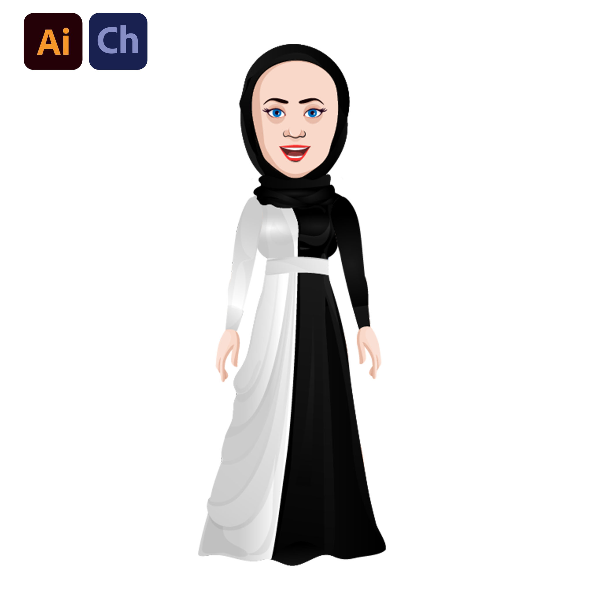 Aminaa is a beautifully designed Muslim girl puppet by Puppetlancer, perfect for creating inclusive and culturally enriching animations. Dressed in a modest yet stylish hijab and an elegant outfit, Aminaa exudes grace and intelligence. Ideal for educational, storytelling, and social awareness projects, Aminaa adds authenticity and diversity to your Adobe Character Animator creations.