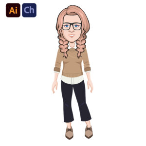 Mira is a bright and intellectual character designed for educational content, e-learning animations, and student-focused storytelling. With her stylish glasses and neatly tied ponytail, she embodies a curious and focused learner, making her an excellent choice for explainer videos, academic projects, or any animation requiring a smart and relatable student persona.
